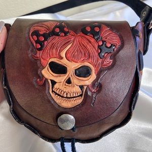 Vintage Skull Leather Bag